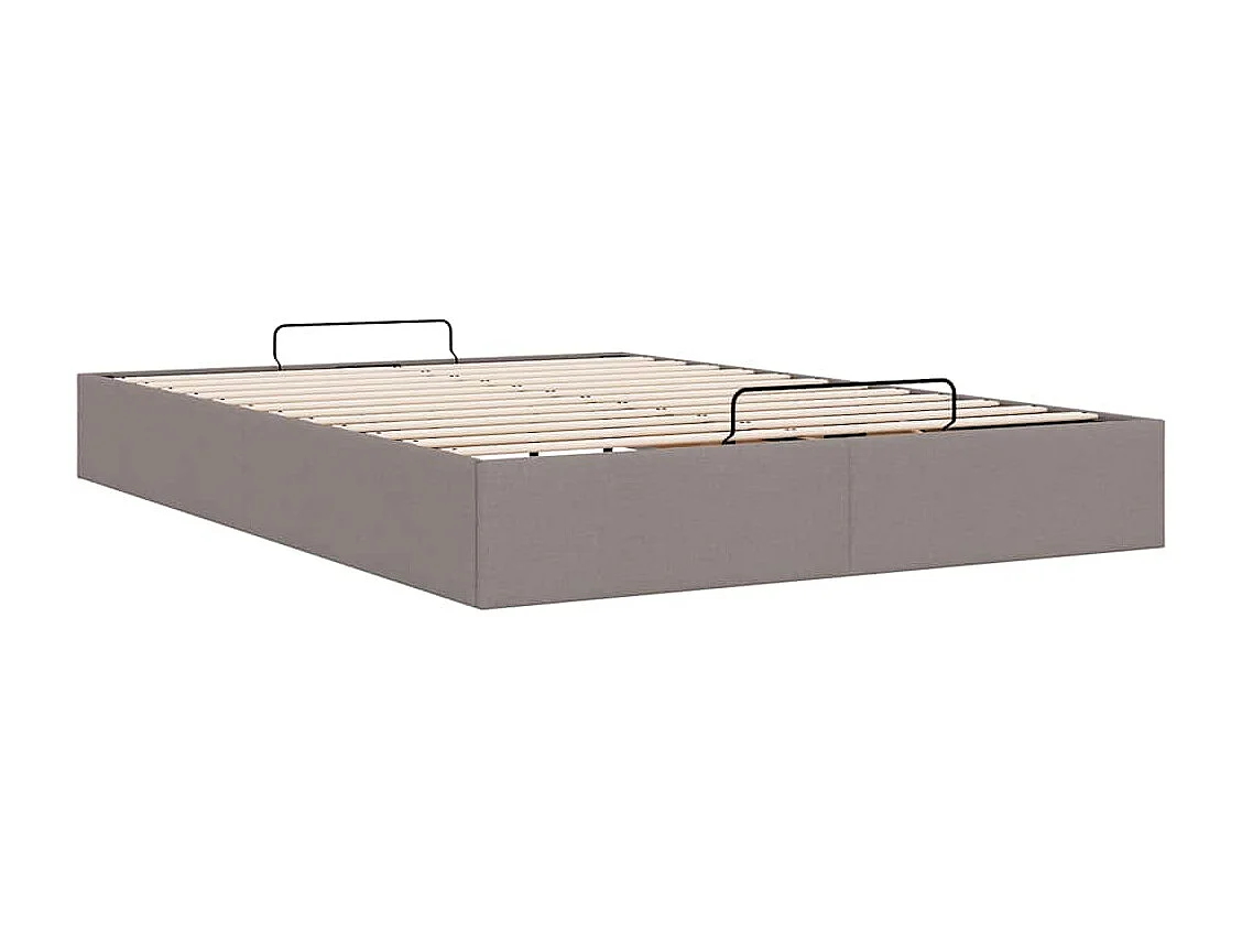 Cadre de lit ottoman sans matelas taupe 140x190 cm tissu