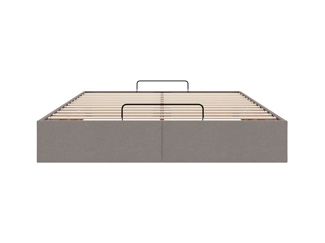 Cadre de lit ottoman sans matelas taupe 140x190 cm tissu