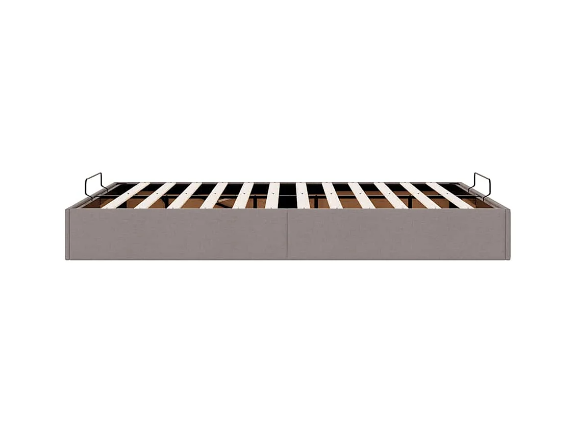 Cadre de lit ottoman sans matelas taupe 140x190 cm tissu