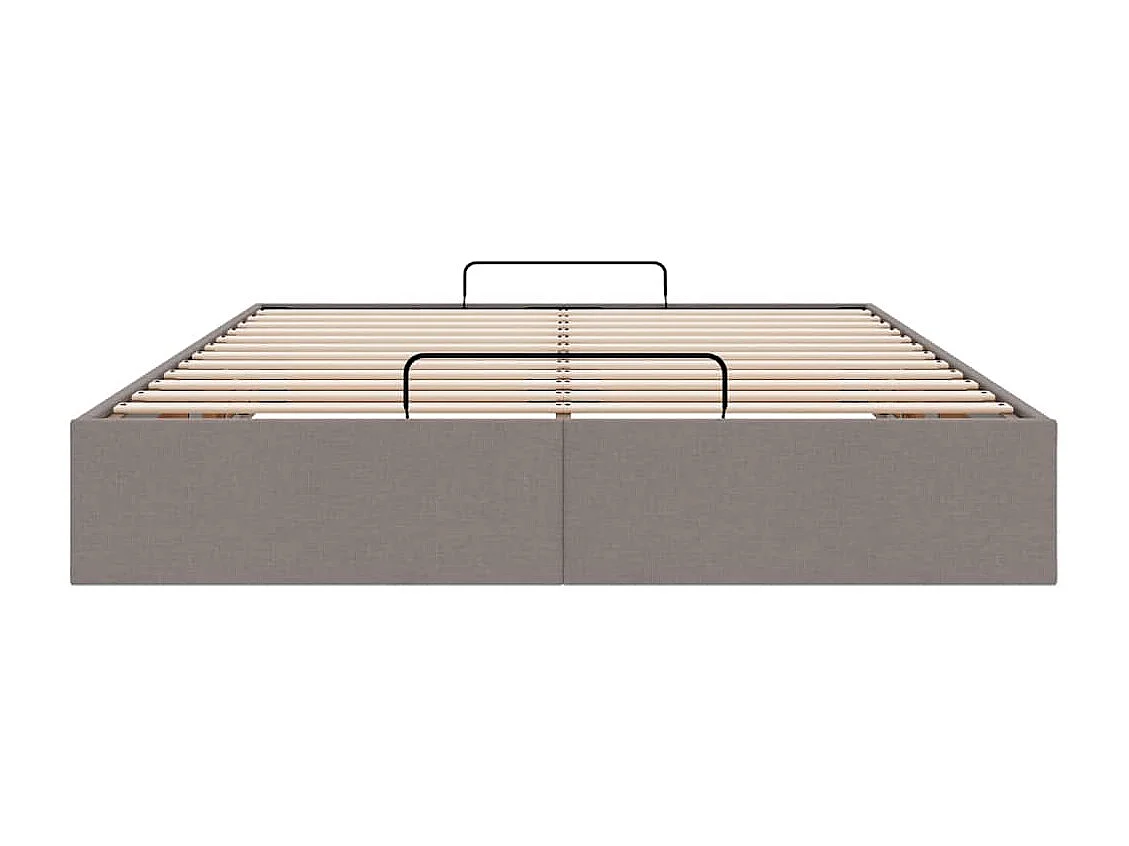 Estrutura de cama otomana sem colchão 140x190cm tecido cinzento
