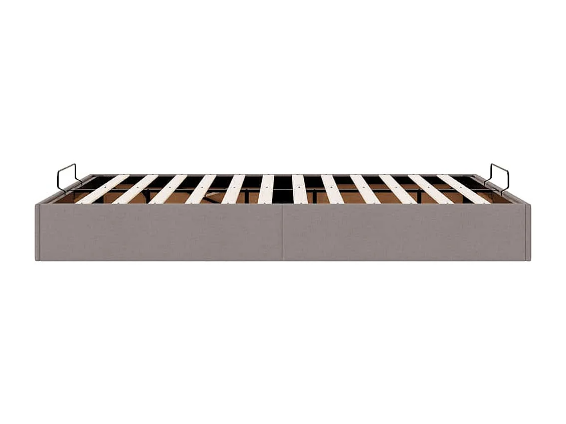 Estrutura de cama otomana sem colchão 140x190cm tecido cinzento