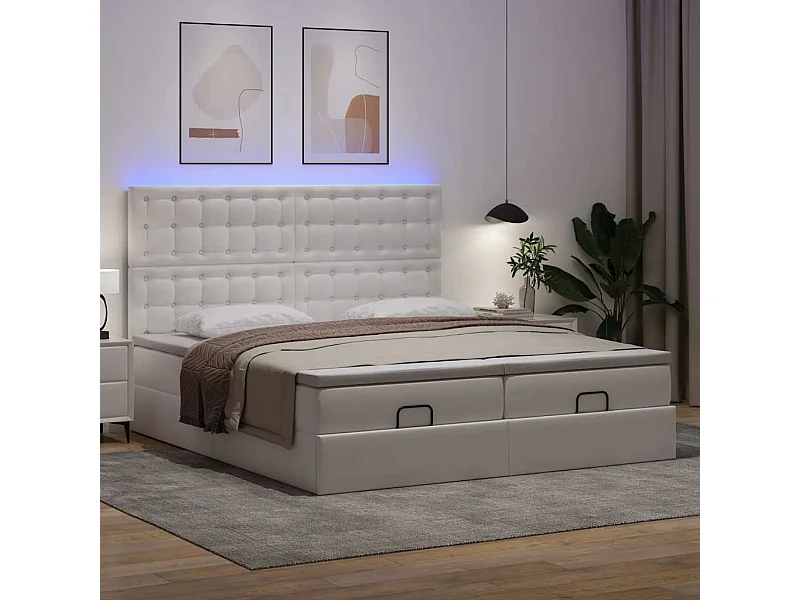 Estructura cama otomana colchones blanco puro 180x200cm