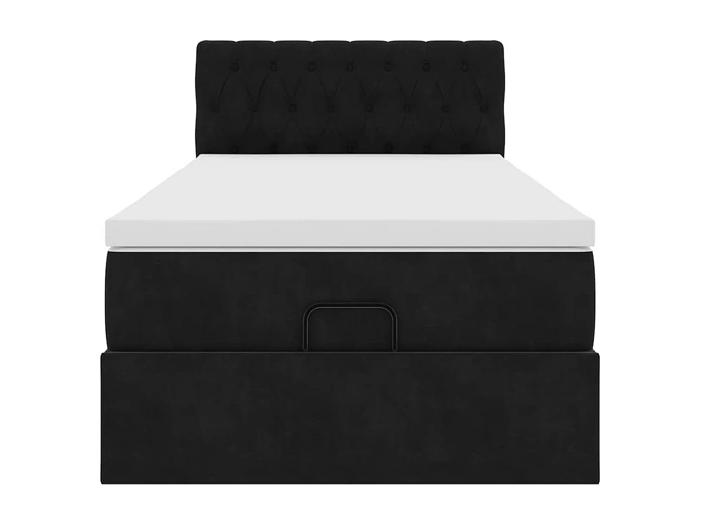 Cadre de lit ottoman avec matelas noir 80x200 cm velours