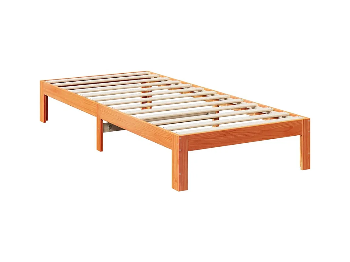 Cadre de lit sans matelas cire marron 90x200 cm bois pin massif