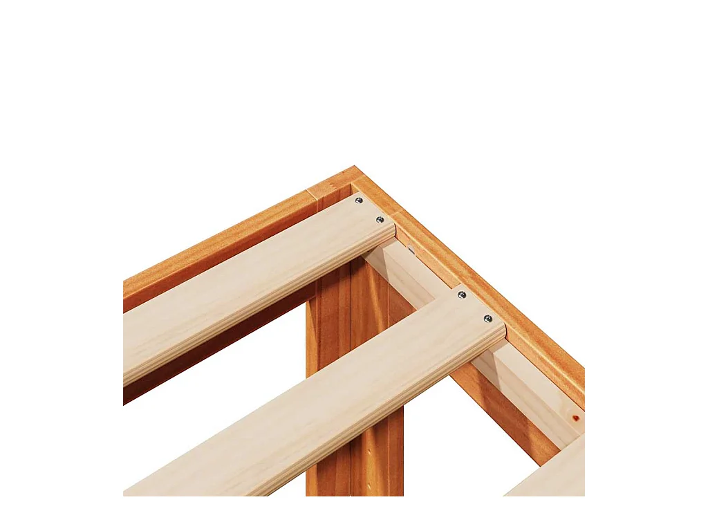 Cadre de lit sans matelas cire marron 90x200 cm bois pin massif