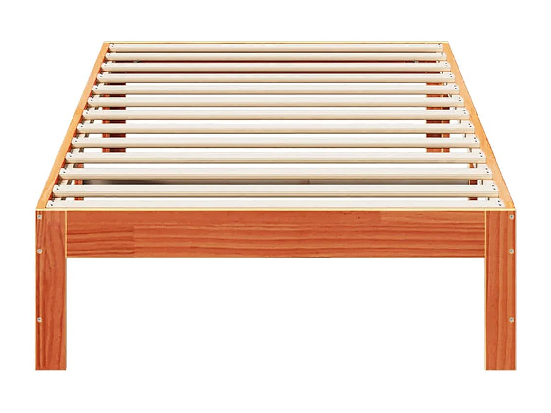 Cadre de lit sans matelas cire marron 90x200 cm bois pin massif
