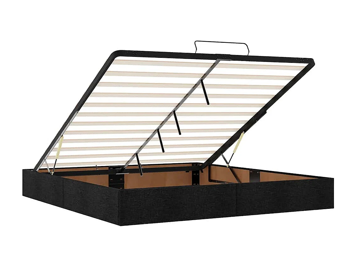 Cadre de lit ottoman sans matelas noir 180x200 cm tissu