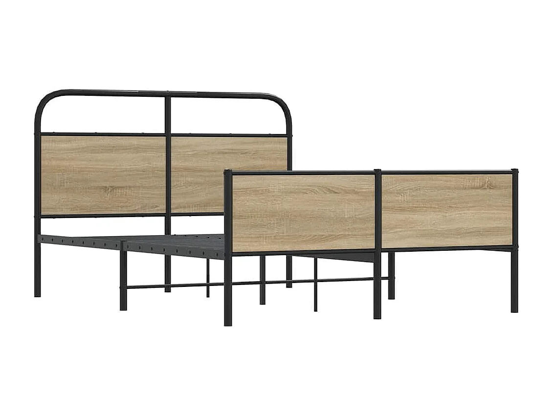 Cadre de lit sans matelas 135x190 cm chêne sonoma