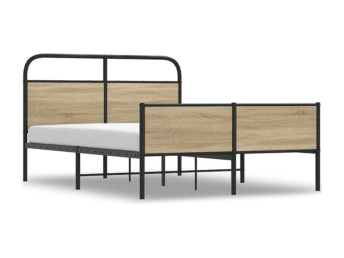 Cadre de lit sans matelas 135x190 cm chêne sonoma