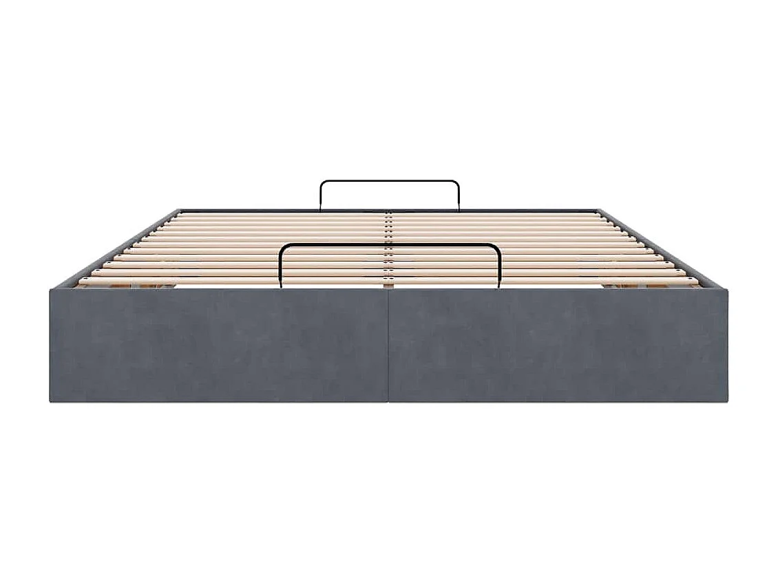 Ottoman bedframe zonder matras 140x200 cm fluweel donkergrijs
