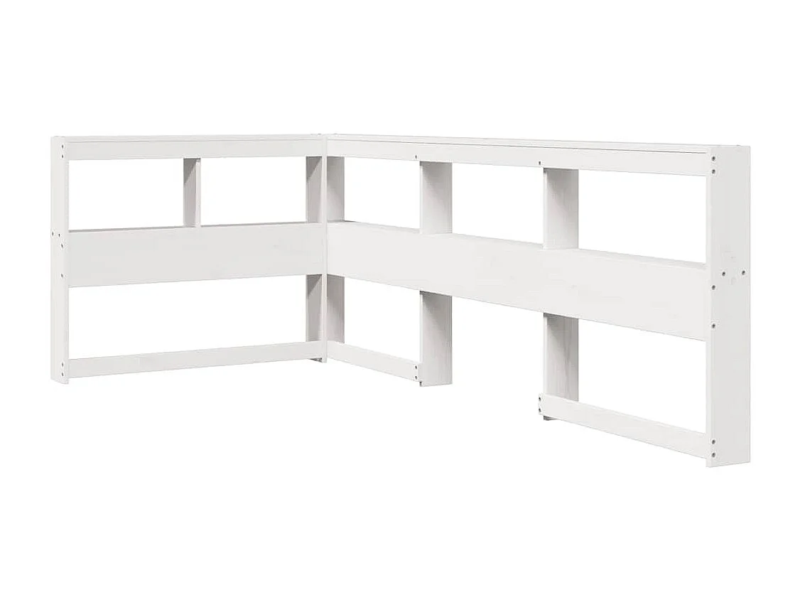 Lit bibliothèque sans matelas blanc 75x190cm bois de pin massif