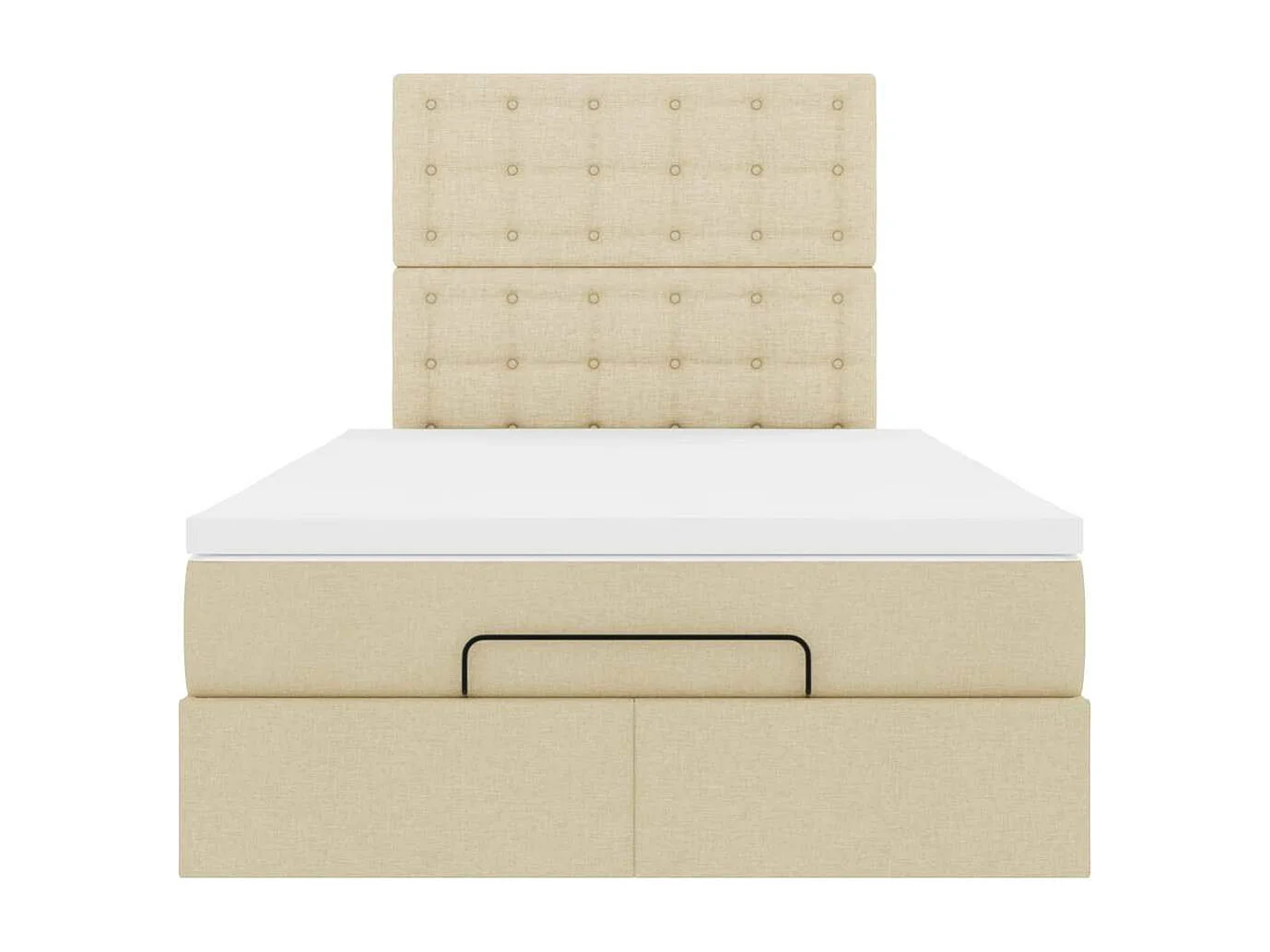 Estructura de cama otomana colchón tela crema 120x190 cm