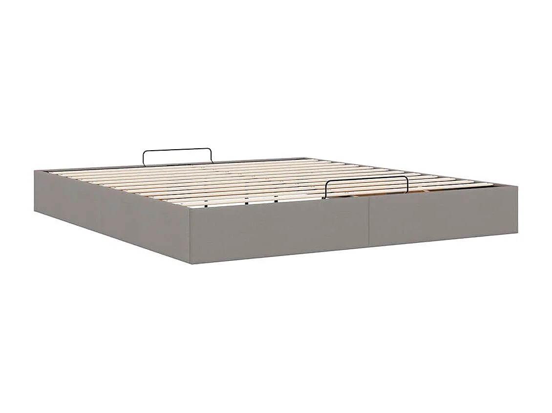 Cadre de lit ottoman sans matelas taupe 160x200 cm tissu