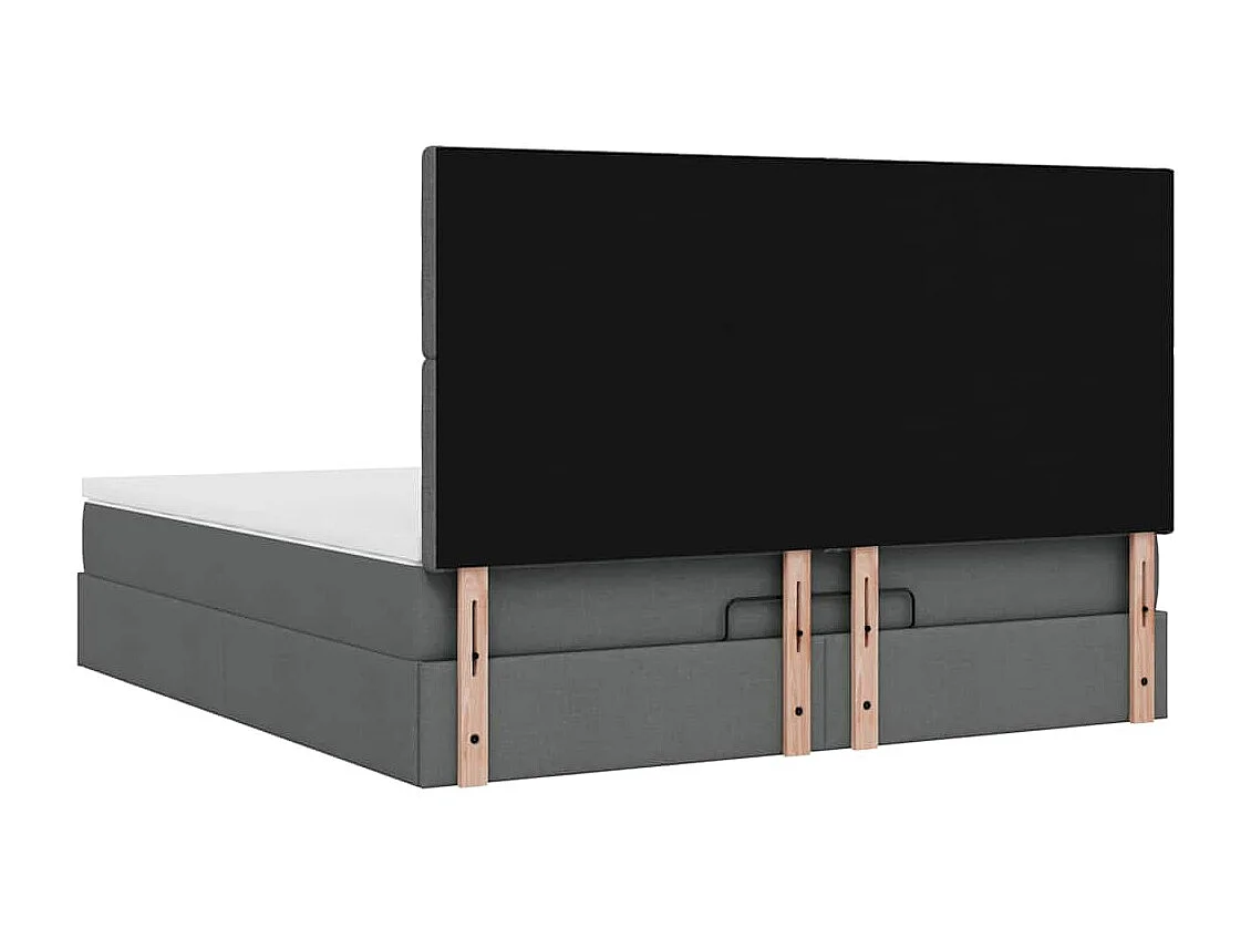 Estructura cama otomana colchón tela gris oscuro 160x200 cm