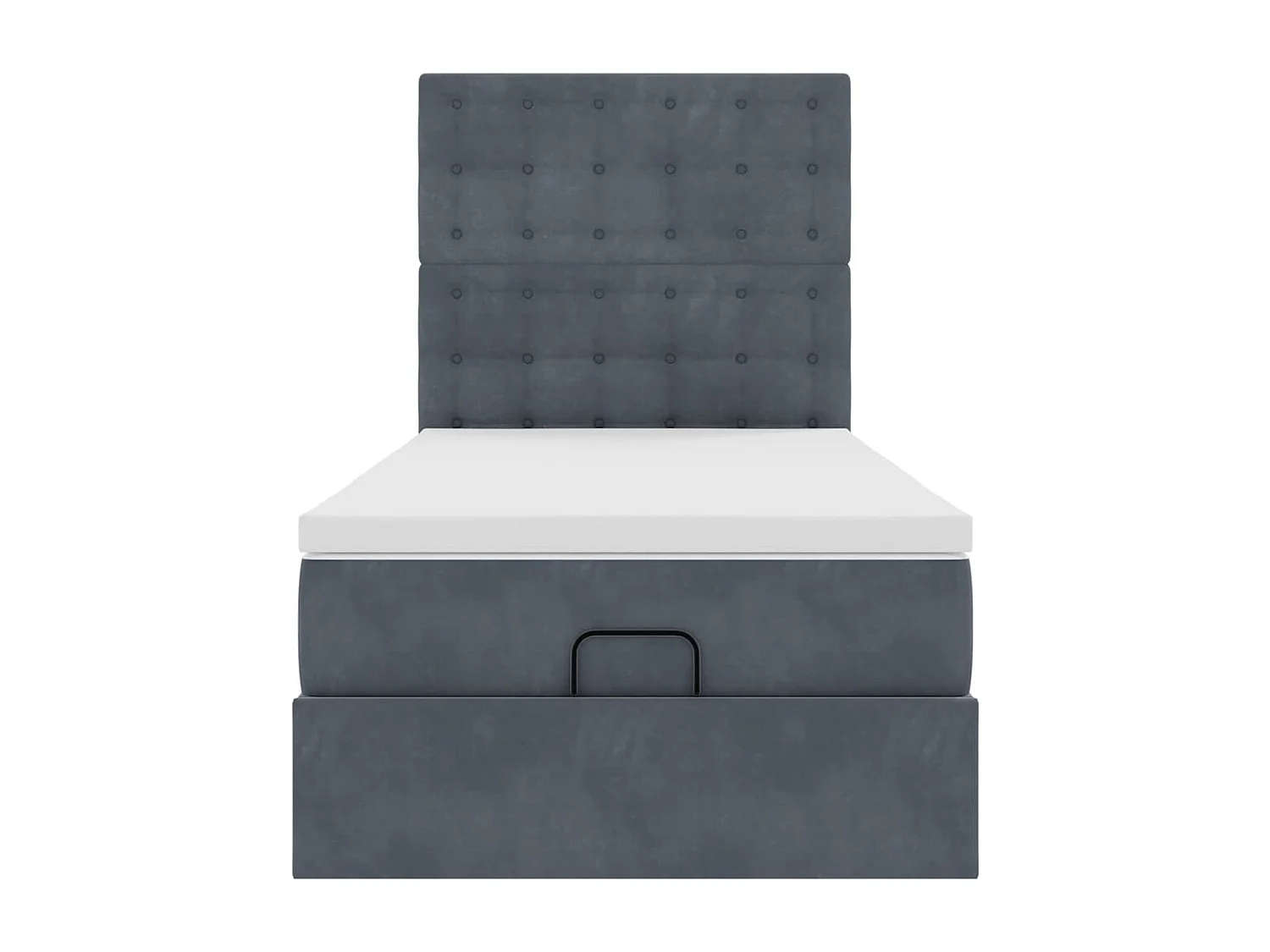 Ottoman bed met matrassen en LED's 90x200cm fluweel donkergrijs