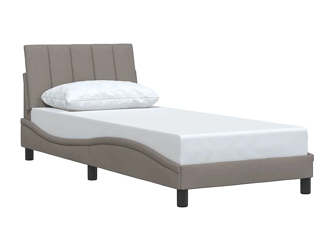 Cadre de lit sans matelas taupe 80x200 cm tissu