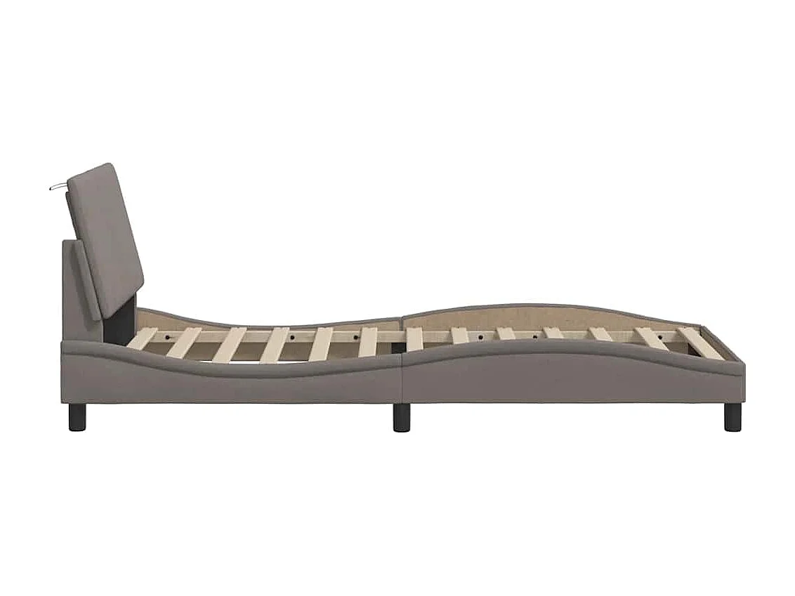 Cadre de lit sans matelas taupe 80x200 cm tissu