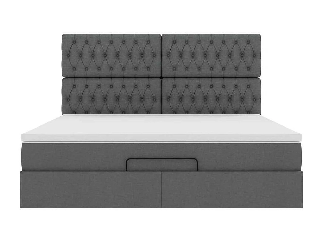 Estrutura de cama otomana com colchão 180x200cm cinzento escuro
