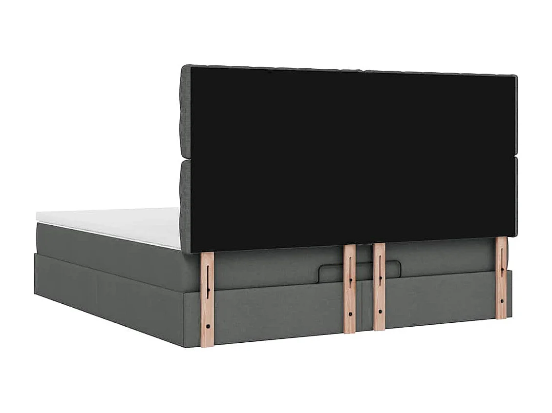 Estrutura de cama otomana com colchão 180x200cm cinzento escuro