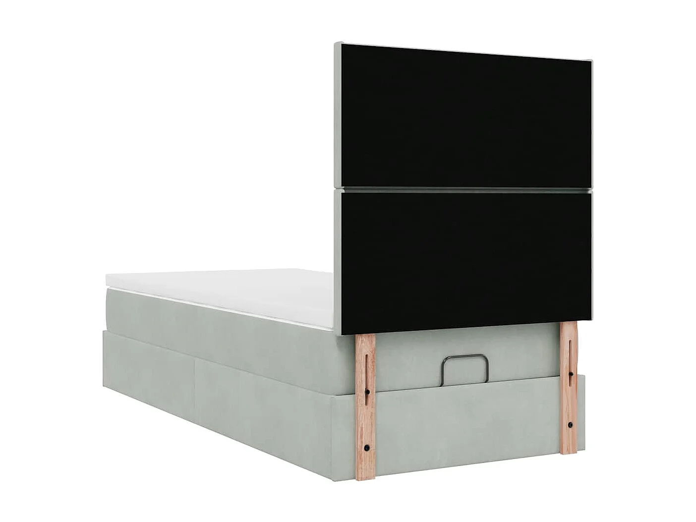 Estructura cama otomana colchones gris claro 100x200cm