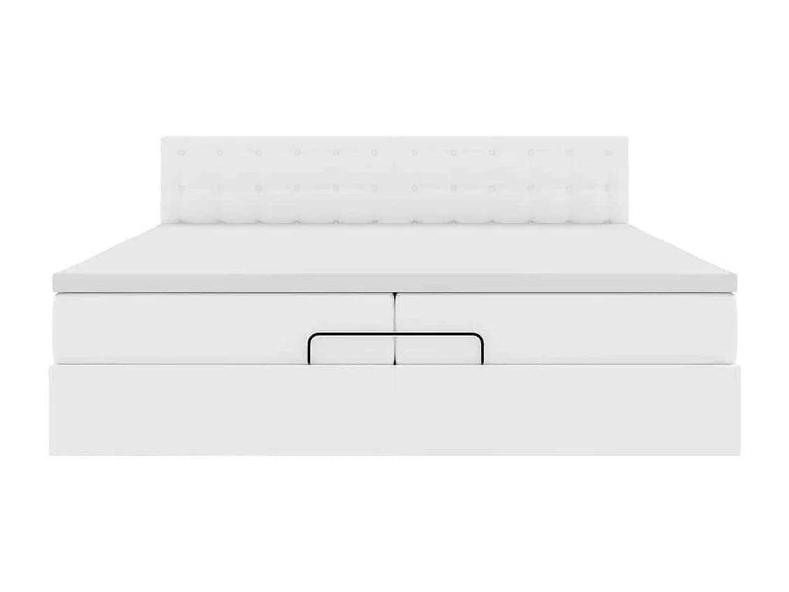 Estrutura de cama otomana com colchões 200x200cm branco puro