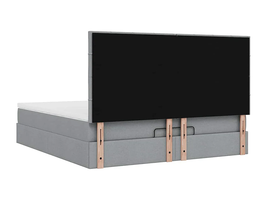 Estrutura de cama otomana com colchão 180x200 cm cinzento claro