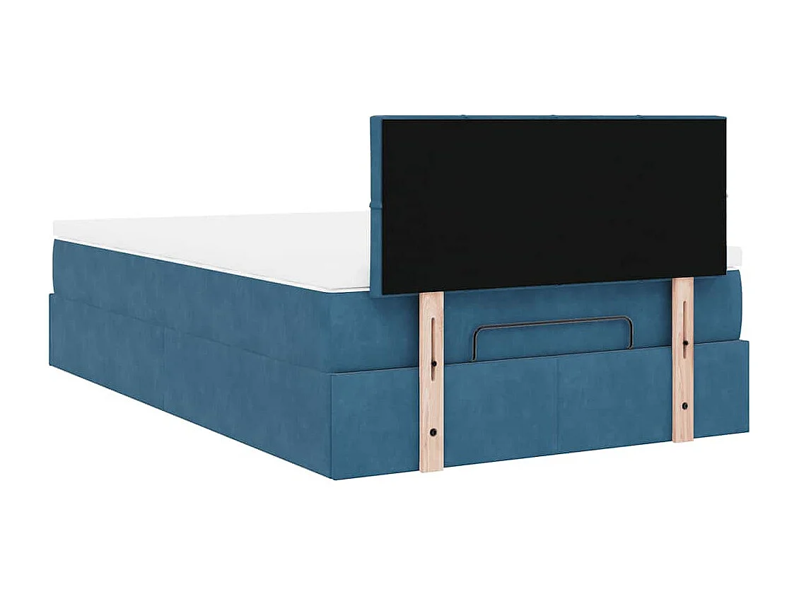 Ottoman bed met matras 120x200cm fluweel donkerblauw