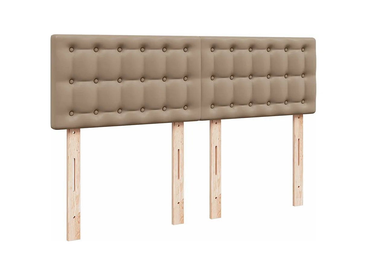 Cadre de lit ottoman et matelas cappuccino 140x190cm similicuir