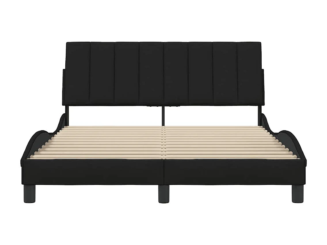 Cadre de lit sans matelas noir 140x200 cm tissu