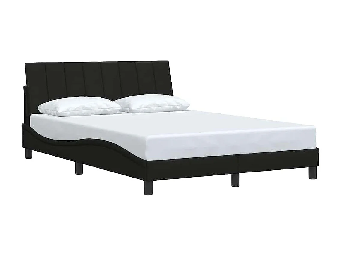 Cadre de lit sans matelas noir 140x200 cm tissu