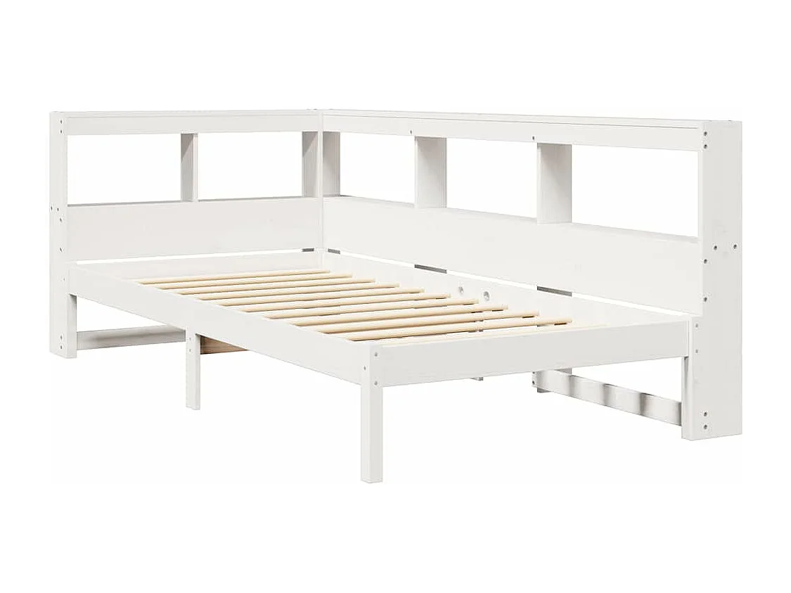 Cama con estantería sin colchón madera maciza de pino 90x190 cm