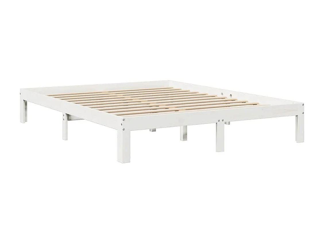 Bed met boekenkast zonder matras grenenhout wit 160x200 cm