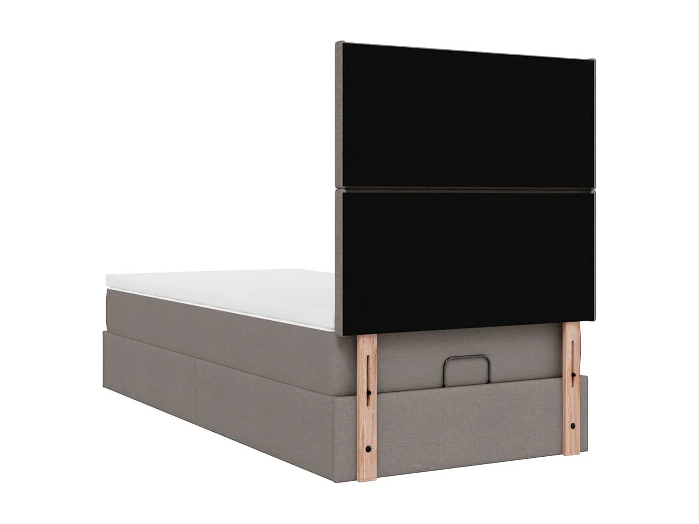 Cadre de lit ottoman avec matelas taupe 100x200 cm tissu