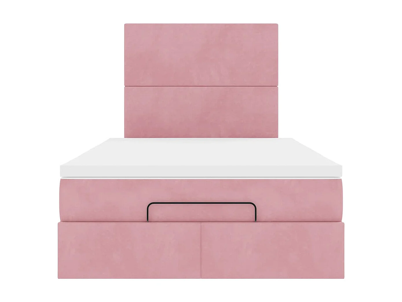 Estructura de cama otomana colchones terciopelo rosa 120x200cm