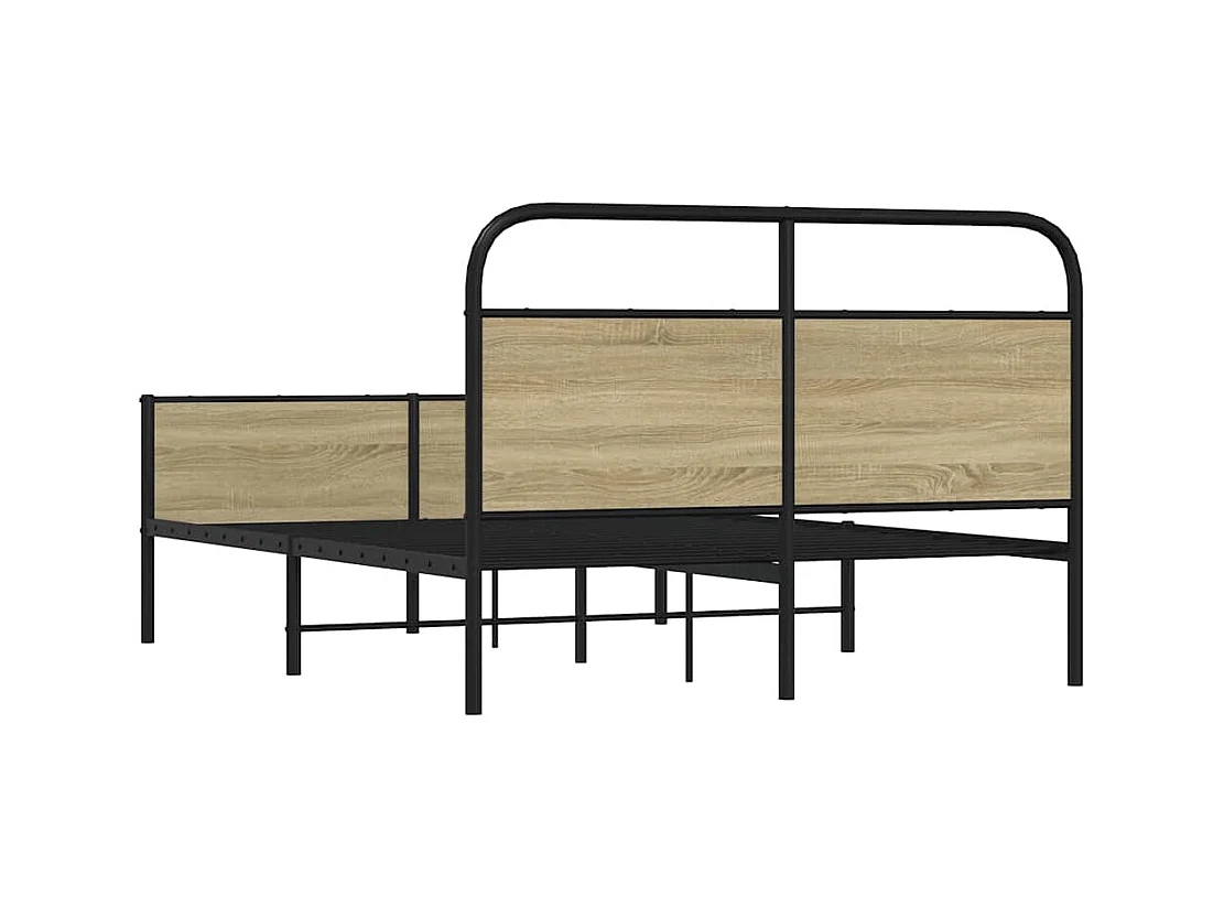 Cadre de lit sans matelas 135x190 cm chêne sonoma