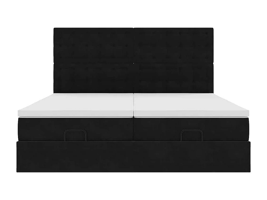 Ottoman bed met matrassen 200x200cm fluweel zwart