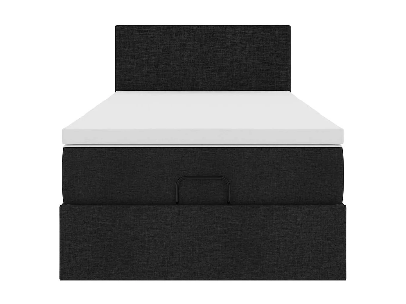 Cadre de lit ottoman avec matelas noir 80x200 cm tissu