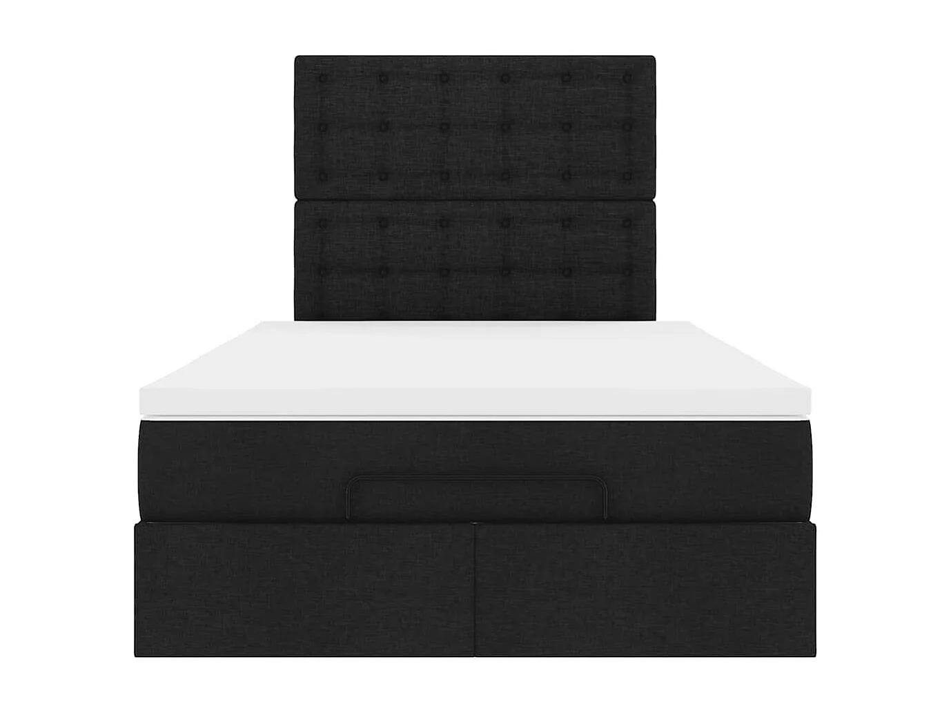 Cadre de lit ottoman avec matelas noir 120x200cm tissu
