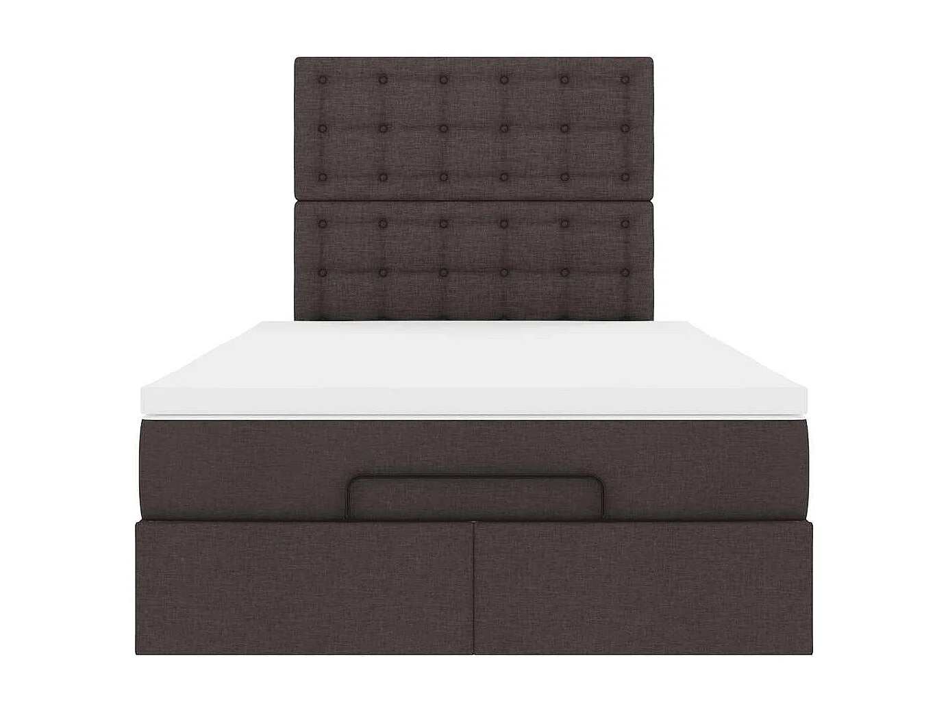Cadre de lit ottoman avec matelas marron foncé 120x190 cm tissu