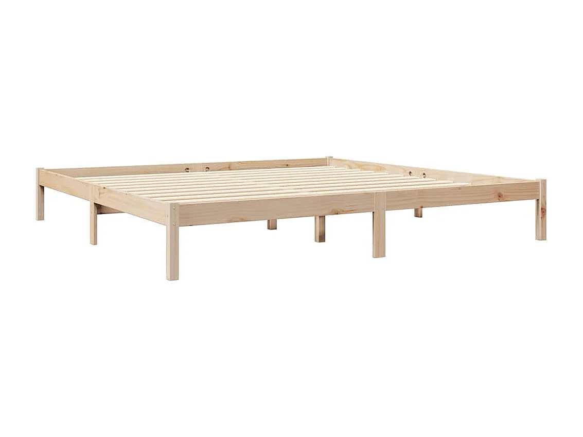 Lit bibliothèque sans matelas 200x200 cm bois massif de pin