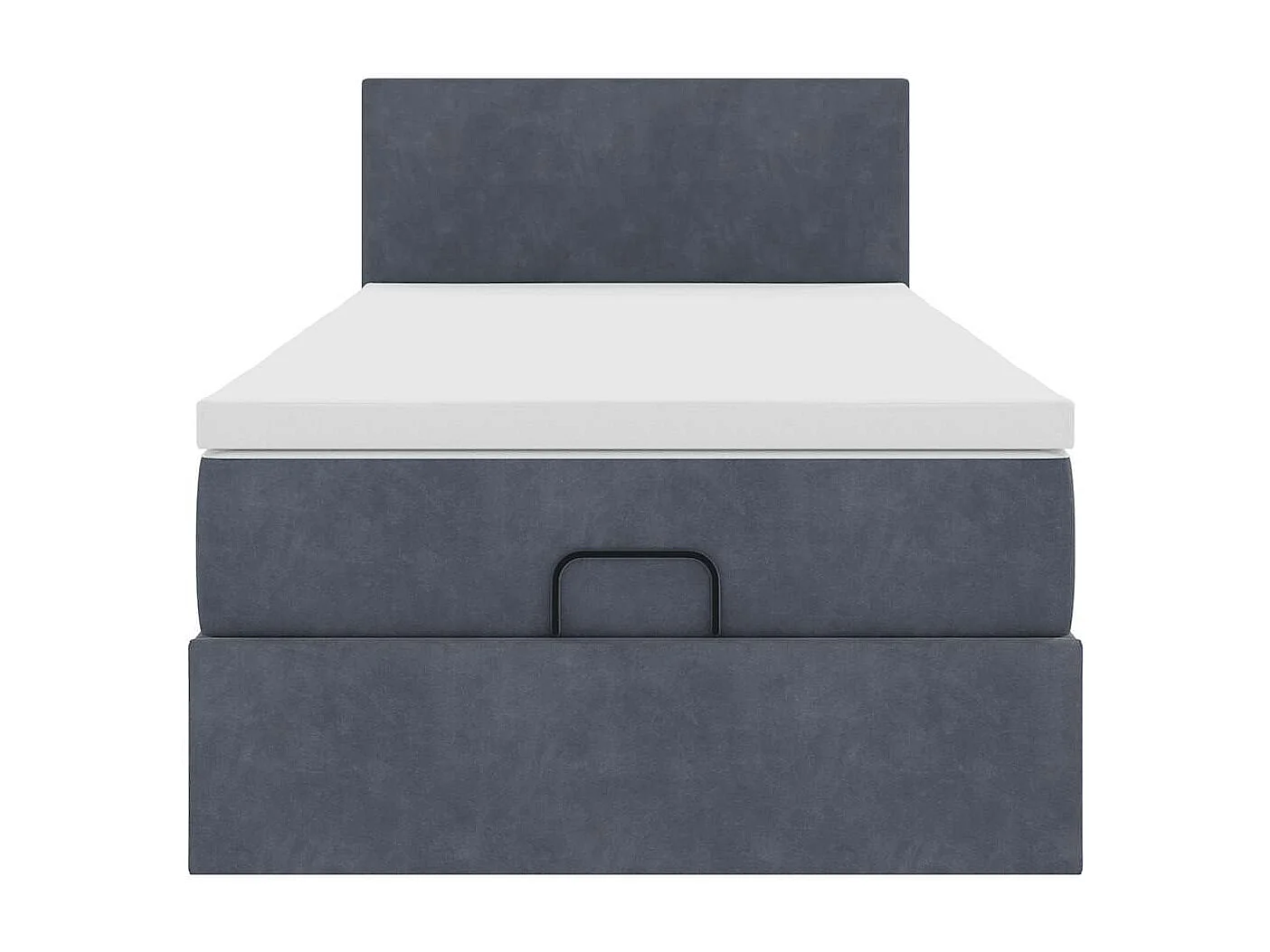 Cadre de lit ottoman avec matelas gris foncé 100x200 cm velours