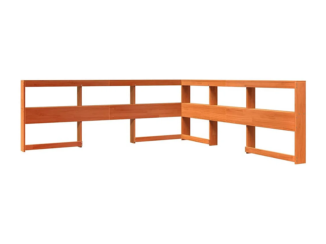 Cama con estantería sin colchón madera maciza marrón 180x200cm