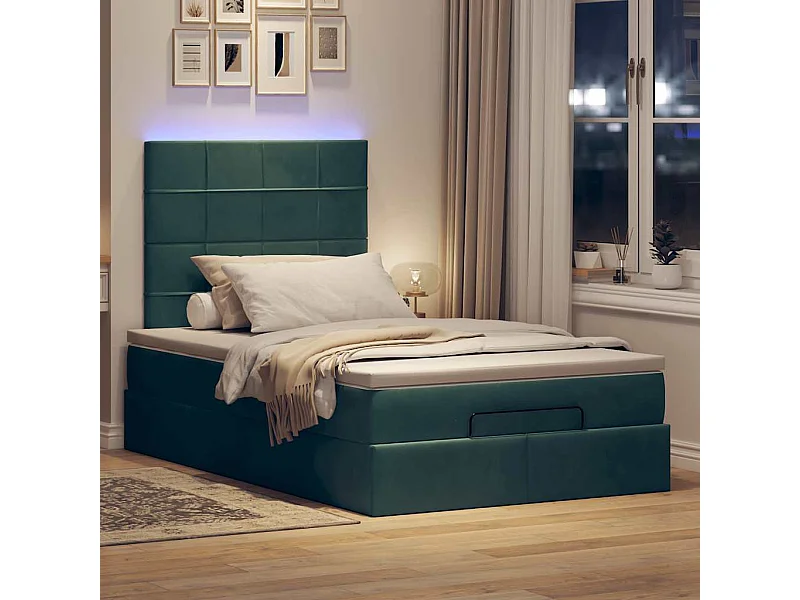 Ottoman bed met matrassen en LED's 120x200cm fluweel