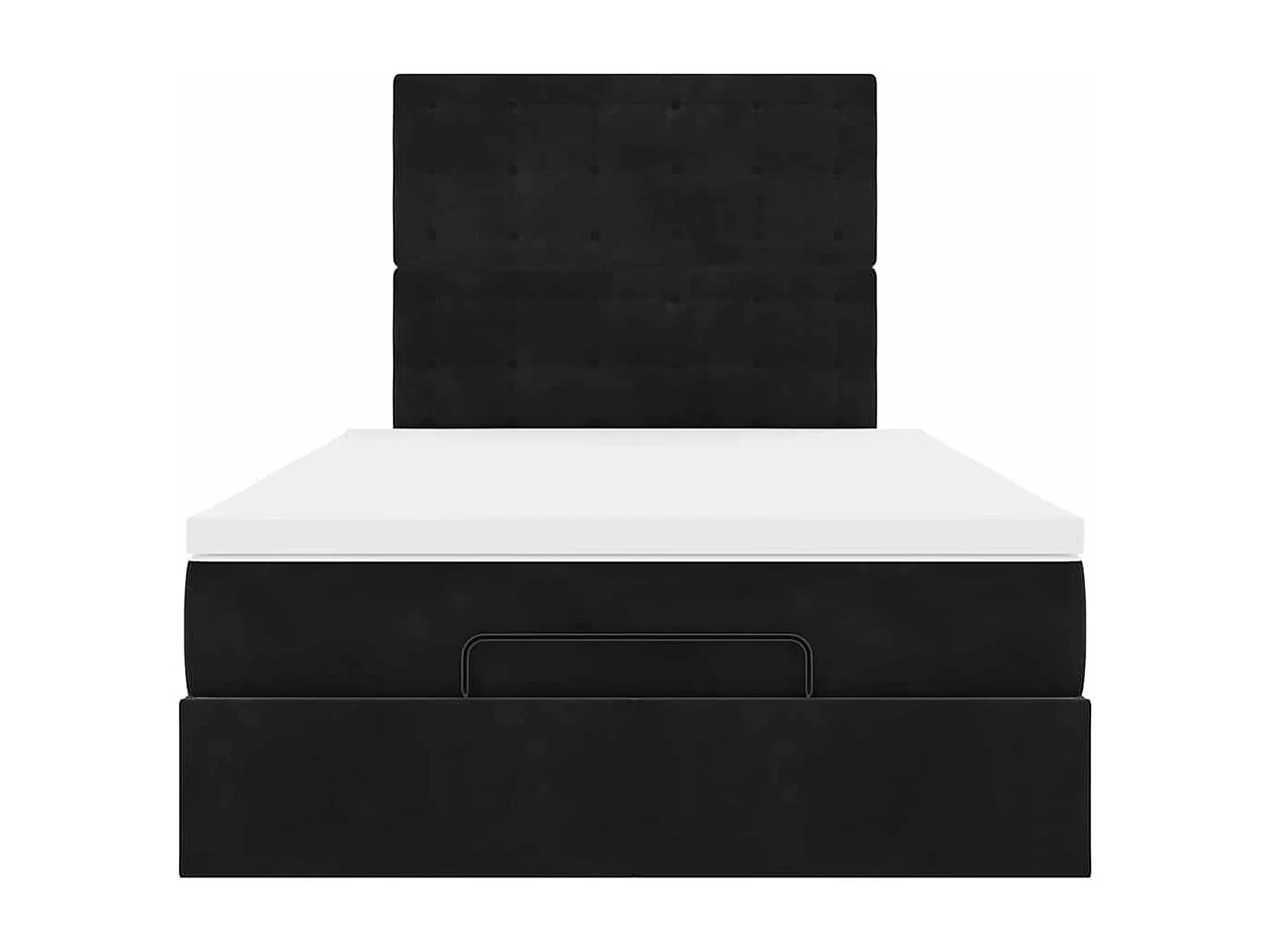 Cadre de lit ottoman avec matelas noir 120x190 cm velours