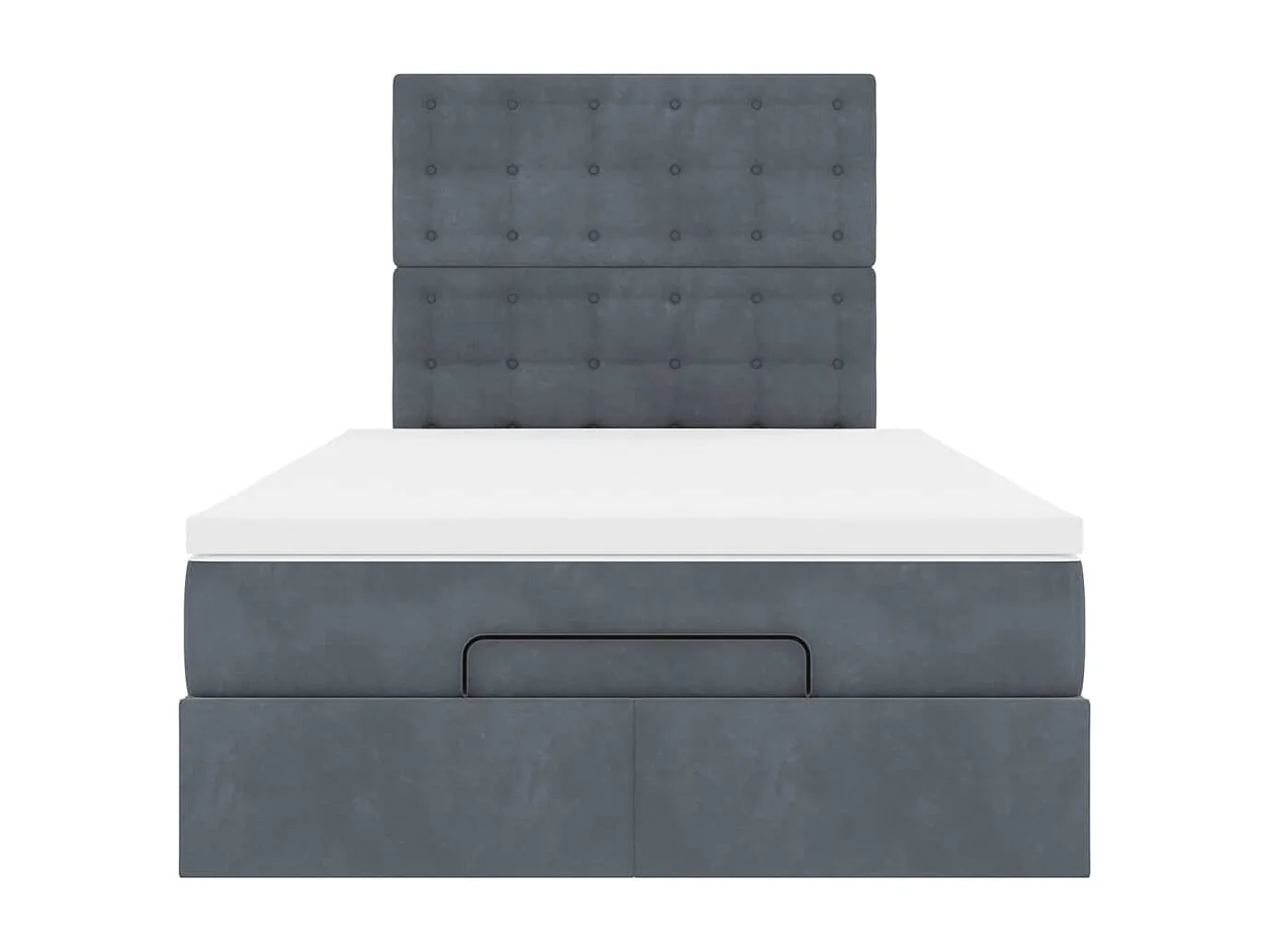 Estructura cama otomana colchones terciopelo gris oscuro