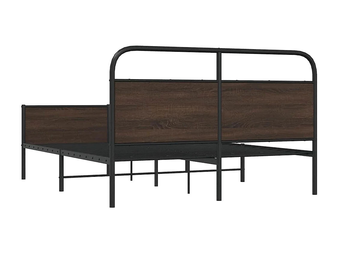 Cadre de lit en métal sans matelas chêne marron 160x200 cm