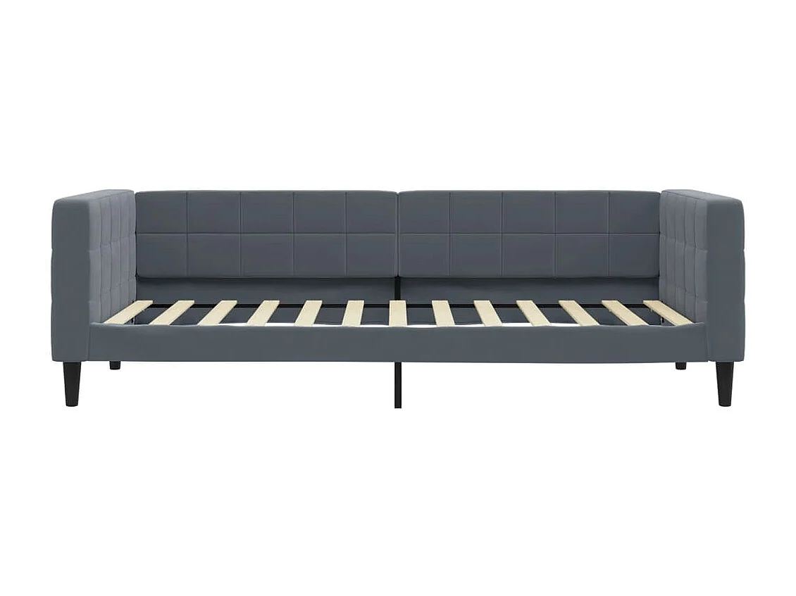 Lit de jour avec matelas gris foncé 90x200 cm velours