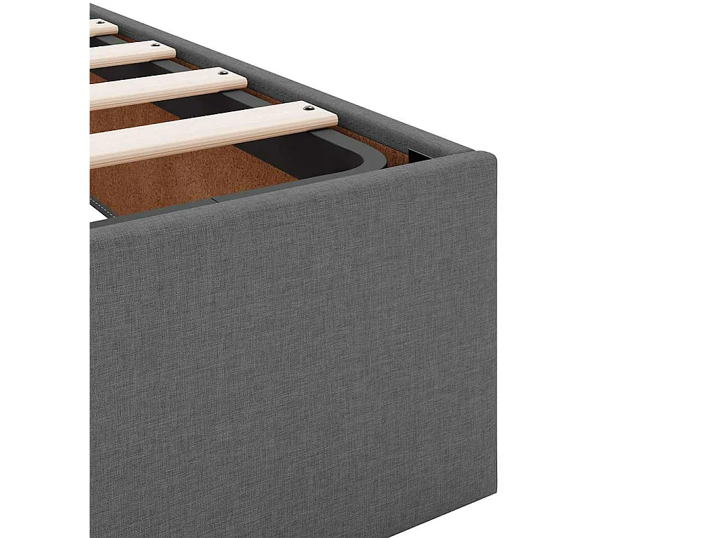 Cadre de lit ottoman avec matelas gris foncé 100x200 cm tissu