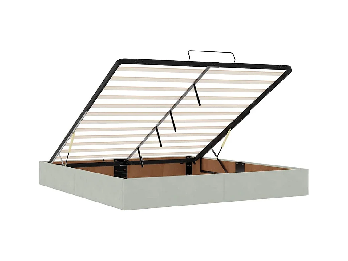 Ottoman bed met matrassen 180x200cm fluweel lichtgrijs