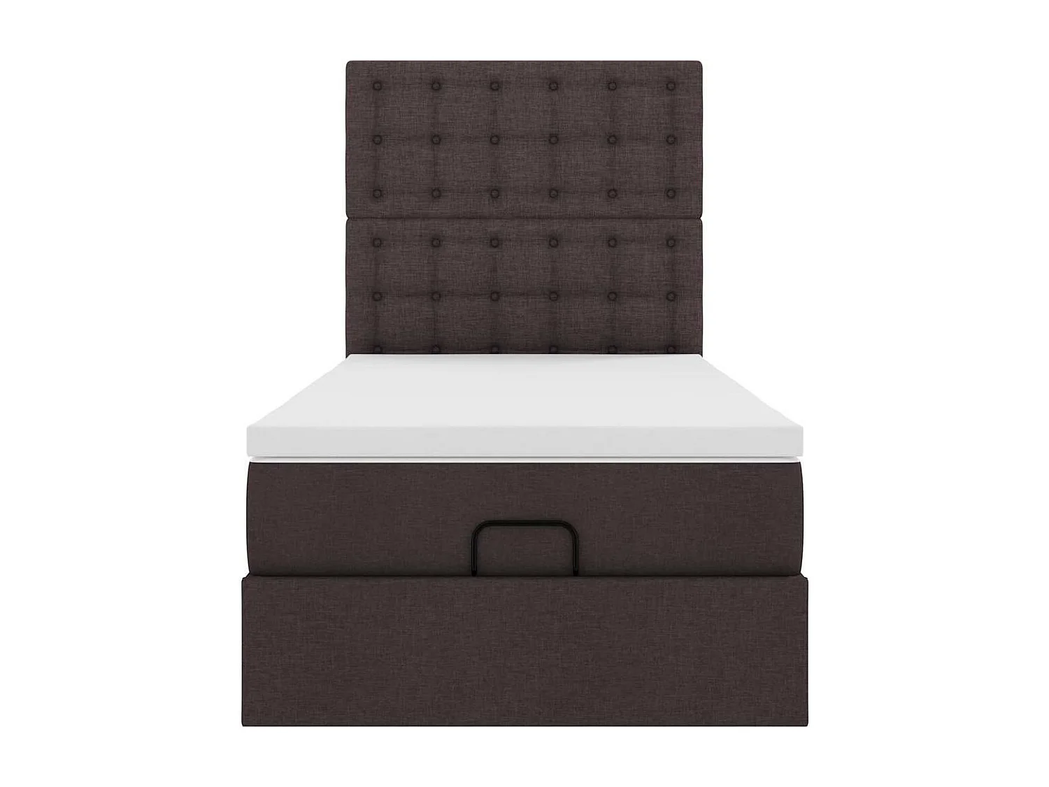 Estructura cama otomana colchón tela marrón oscuro 80x200cm